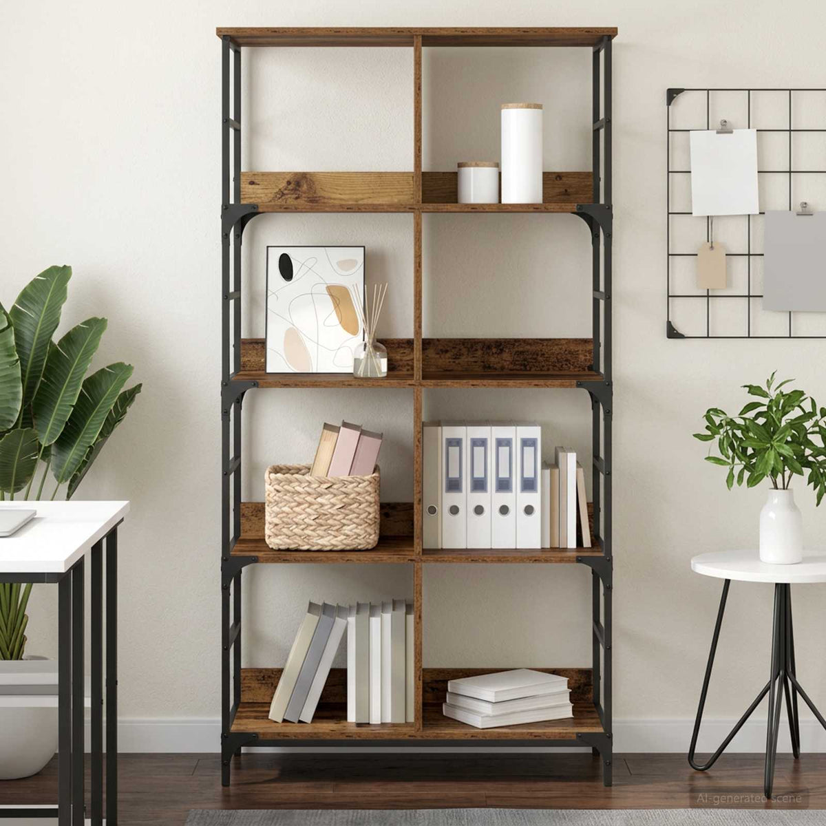 Boekenkast Oud hout 78,5 x 33 x 153 cm metaal PB is nu te koop bij PeponiXL, paradijselijk wonen!