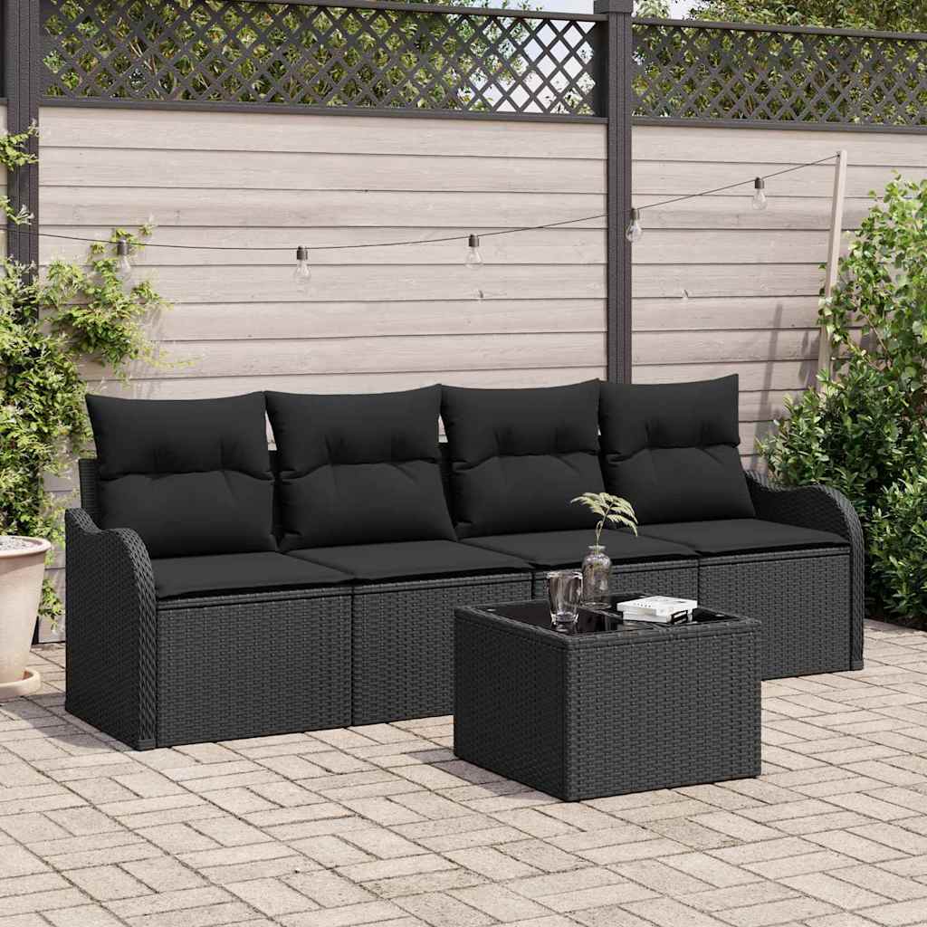 Tuin Sofa Set Zwart poly rattan is nu te koop bij PeponiXL, paradijselijk wonen!