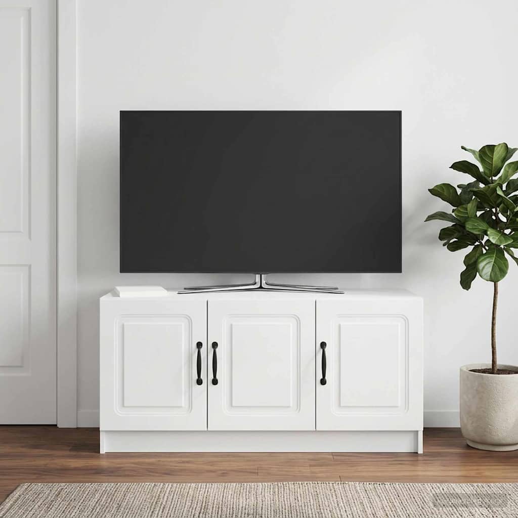 TV-kast Hoogglans Wit 99 x 34,5 x 47 cm Bewerkt hout is nu te koop bij PeponiXL, paradijselijk wonen!