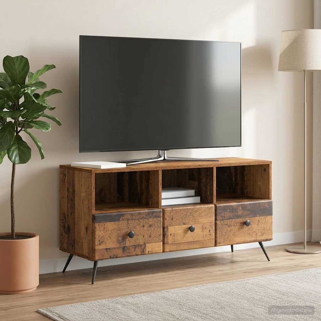 TV-kast met lade Oud hout 102 x 34,5 x 50 cm Bewerkt hout is nu te koop bij PeponiXL, paradijselijk wonen!
