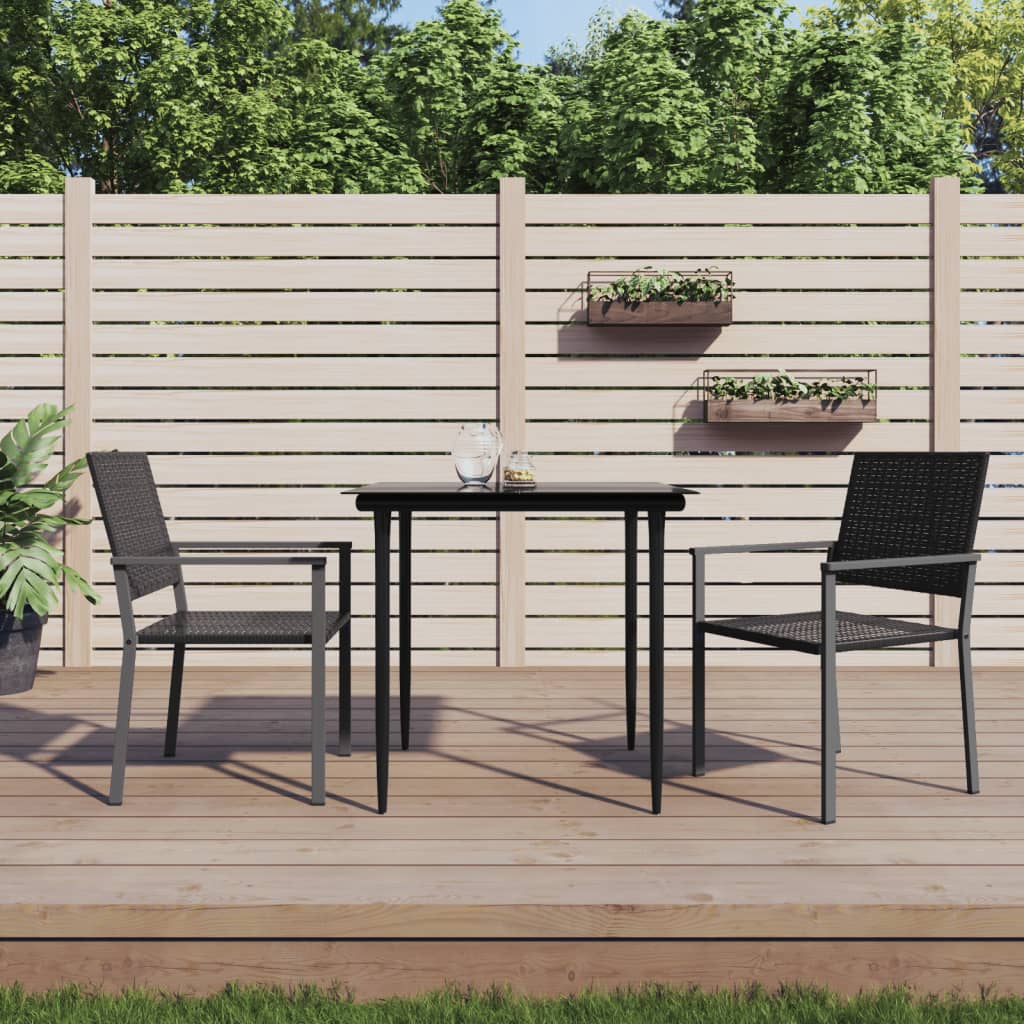 Tuinstoelen 2 st 54x62,5x89 cm poly rattan zwart is nu te koop bij PeponiXL, paradijselijk wonen!
