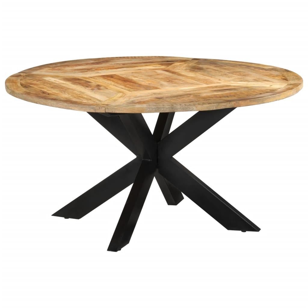 Eettafel Ø150x76 cm massief ruw mangohout is nu te koop bij PeponiXL, paradijselijk wonen!