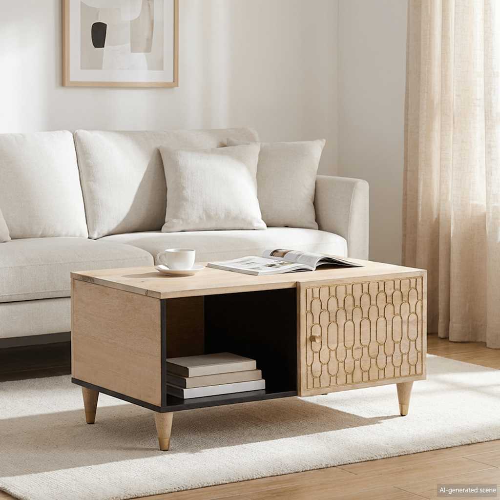 Salontafel 80x50x40 cm massief mangohout is nu te koop bij PeponiXL, paradijselijk wonen!