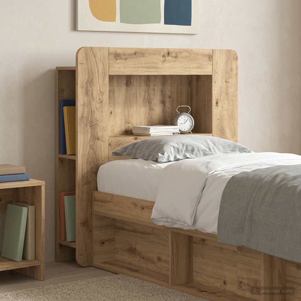 Hoofdbordkast met opslag Artisanaal eiken Geconstrueerd hout is nu te koop bij PeponiXL, paradijselijk wonen!