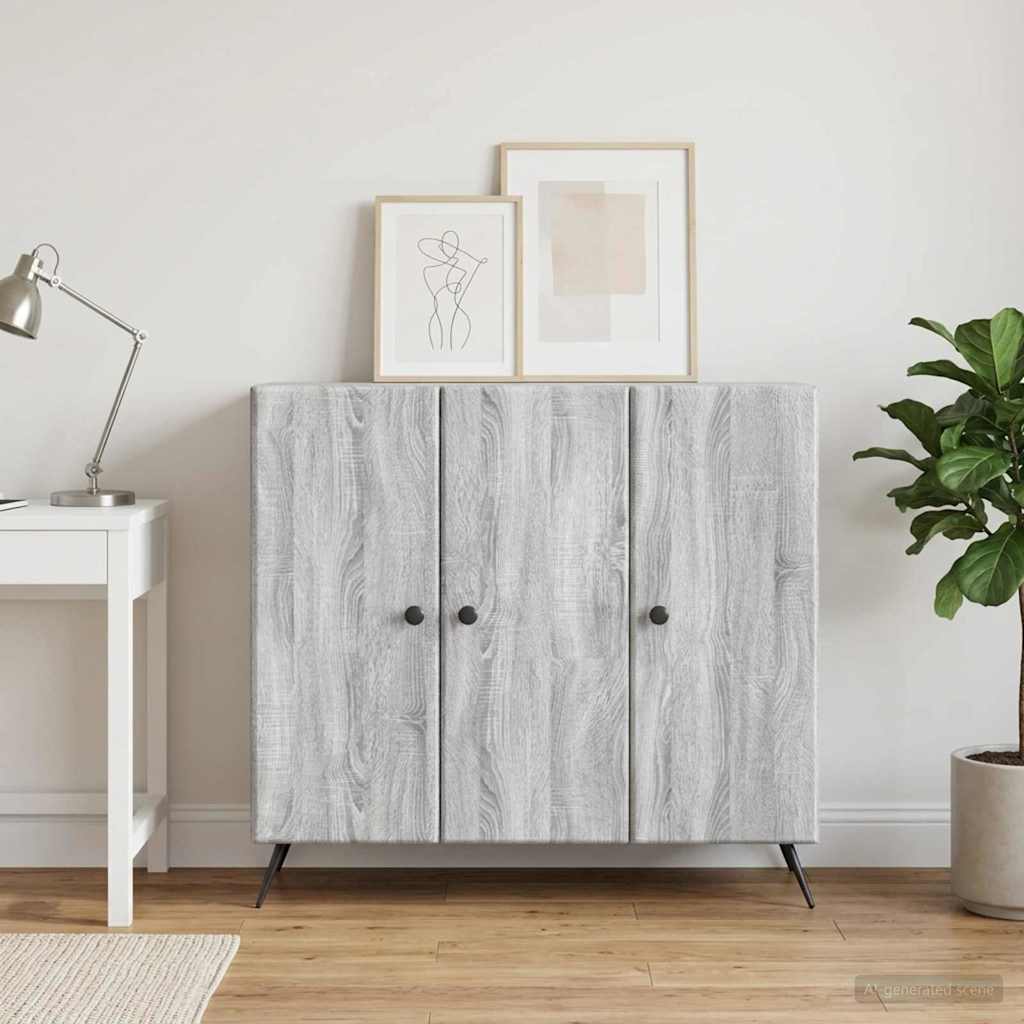 Dressoir Grijs sonoma 89 x 34,5 x 80 cm Bewerkt hout is nu te koop bij PeponiXL, paradijselijk wonen!