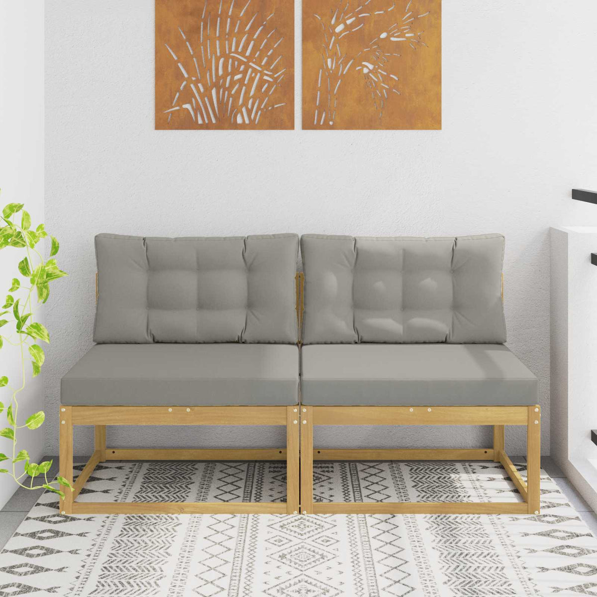 2 Stuk Buiten Midden Sofa Polyester Wit is nu te koop bij PeponiXL, paradijselijk wonen!
