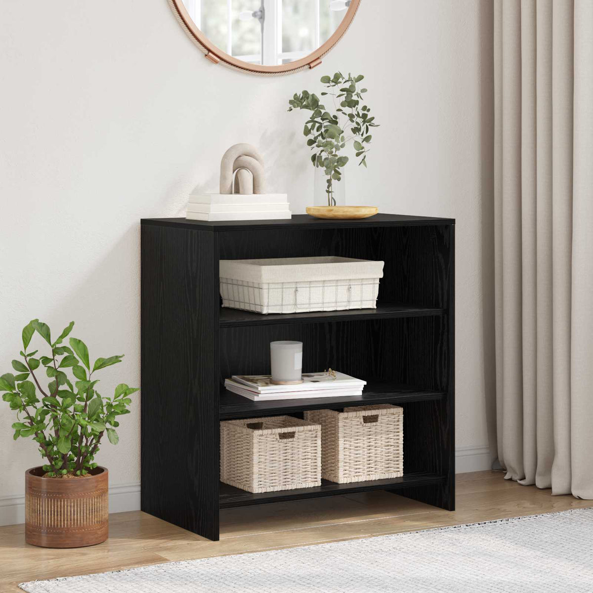 Dressoir Zwart 70 x 41 x 75 cm Bewerkt hout is nu te koop bij PeponiXL, paradijselijk wonen!