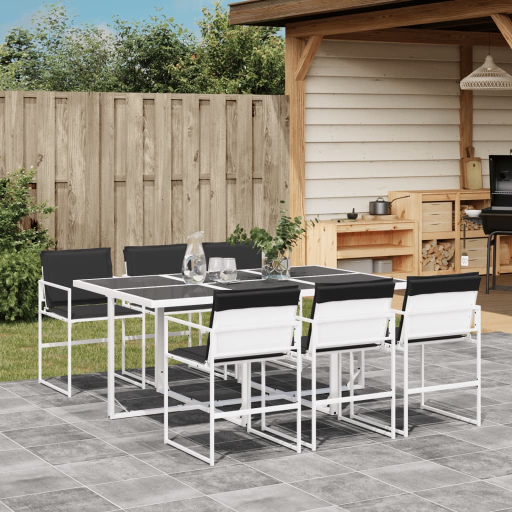 7-delige Tuinset met kussens textileen wit is nu te koop bij PeponiXL, paradijselijk wonen!