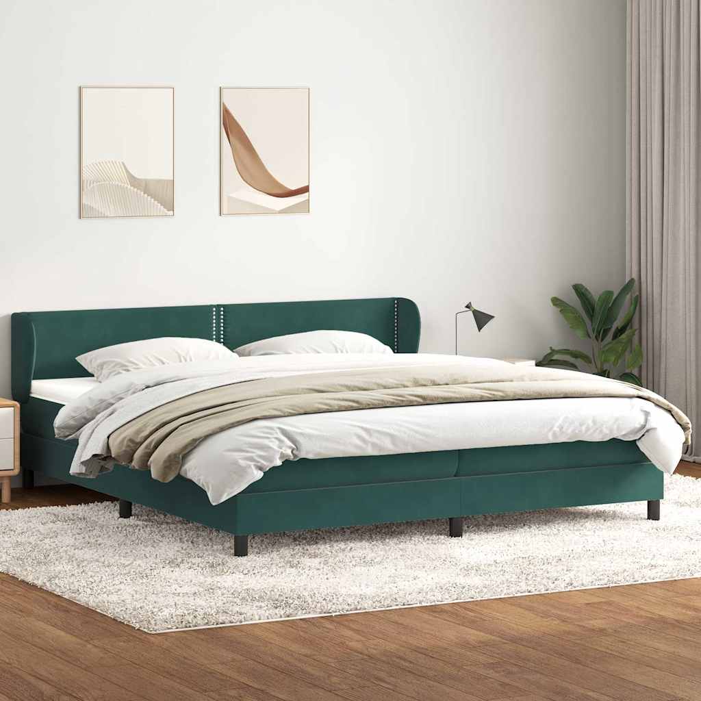 Boxspringbed met matrassen 180x220 cm fluweel donkergroen is nu te koop bij PeponiXL, paradijselijk wonen!