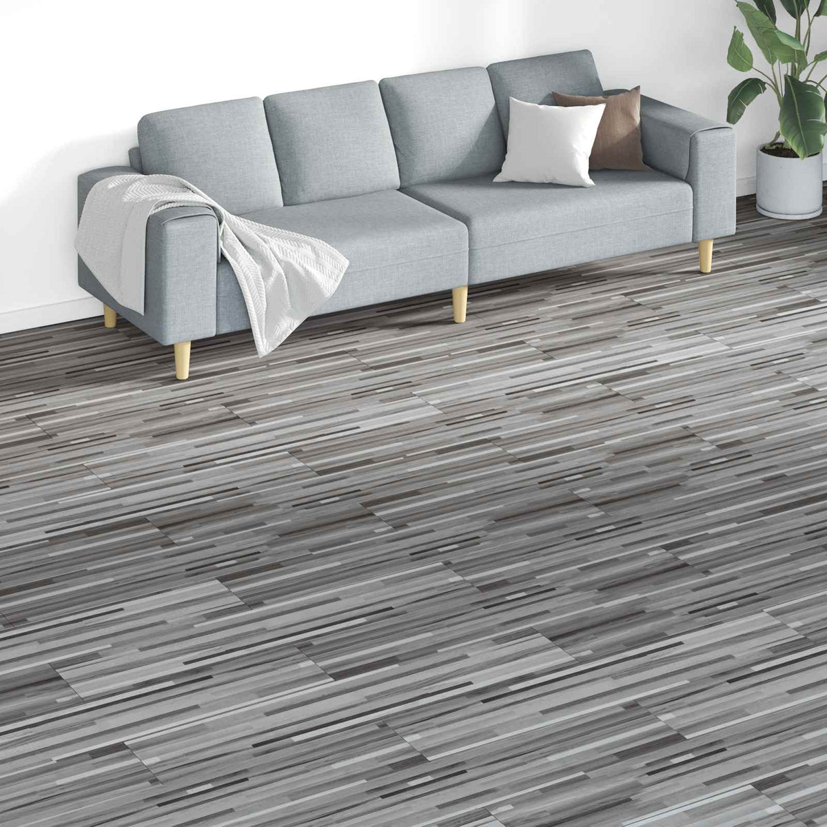 Vloerplanken 18 pcs Grijs 5,26 m² PVC is nu te koop bij PeponiXL, paradijselijk wonen!