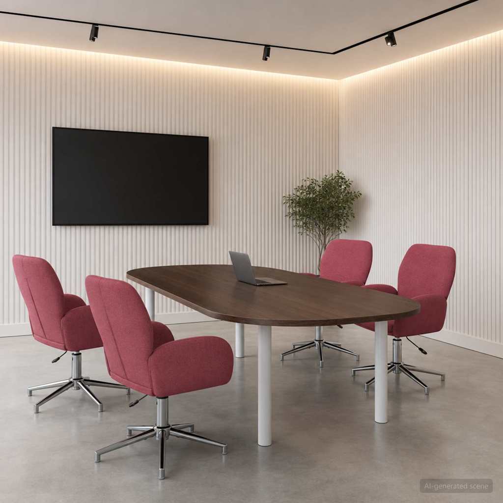 Draaiende Bureaustoelen 4 st 54 x 58 x 90 cm Wijnrood Stof is nu te koop bij PeponiXL, paradijselijk wonen!