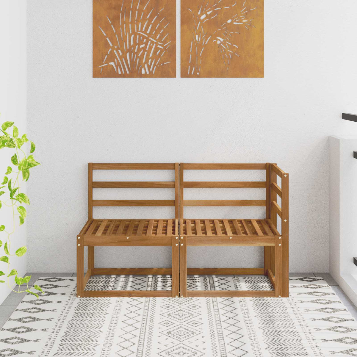 Outdoor Midden- en Hoeksalon 2 Stuk Naturel Massief Acaciahout is nu te koop bij PeponiXL, paradijselijk wonen!