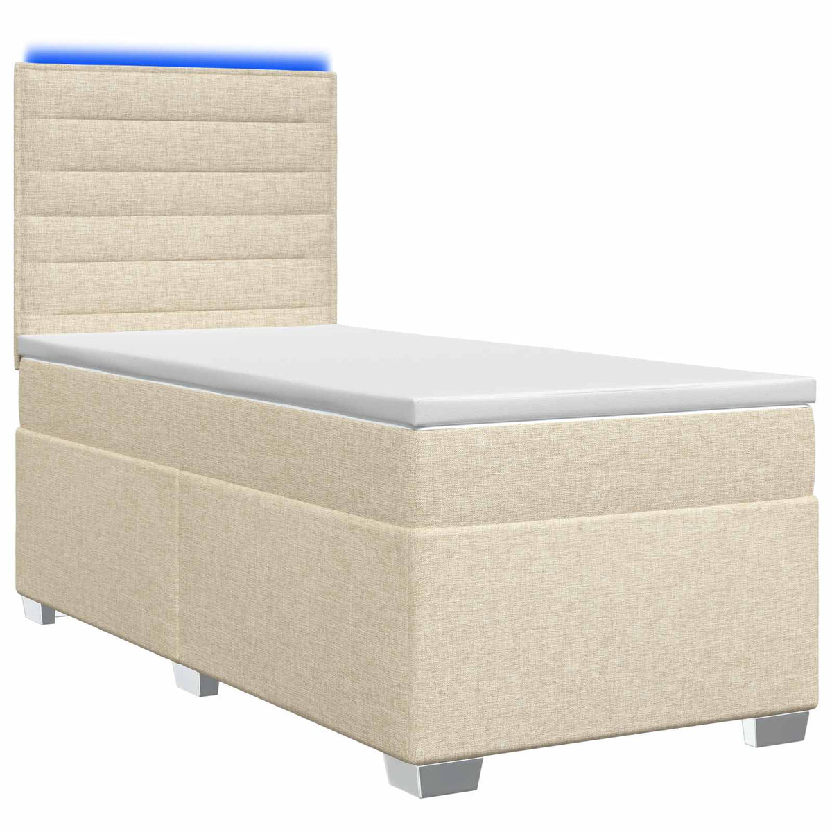 Boxspringbed met matras Crèmekleurig 100 x 200 cm Stof is nu te koop bij PeponiXL, paradijselijk wonen!