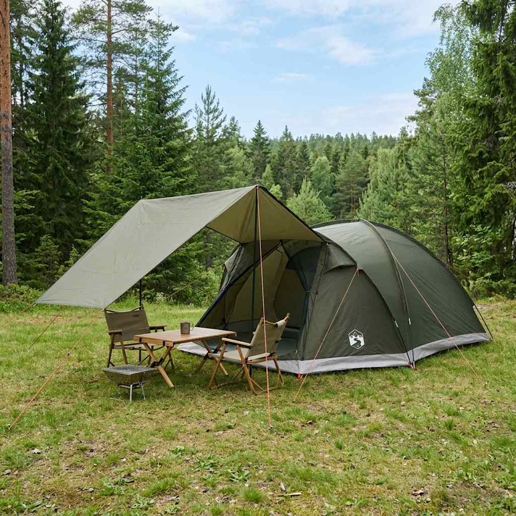 Huisje Tent met dak Leger groen 6-persoons Polyester en staal is nu te koop bij PeponiXL, paradijselijk wonen!