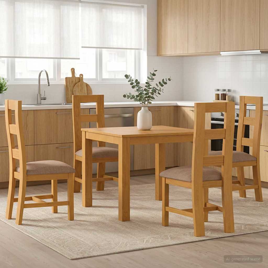 Eetkamerset 5 st Grijs Massief Eikenhout is nu te koop bij PeponiXL, paradijselijk wonen!