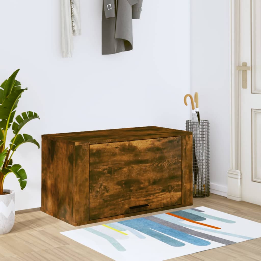 Wandschoenenkast 70x35x38 cm massief grenenhout gerookt eiken is nu te koop bij PeponiXL, paradijselijk wonen!