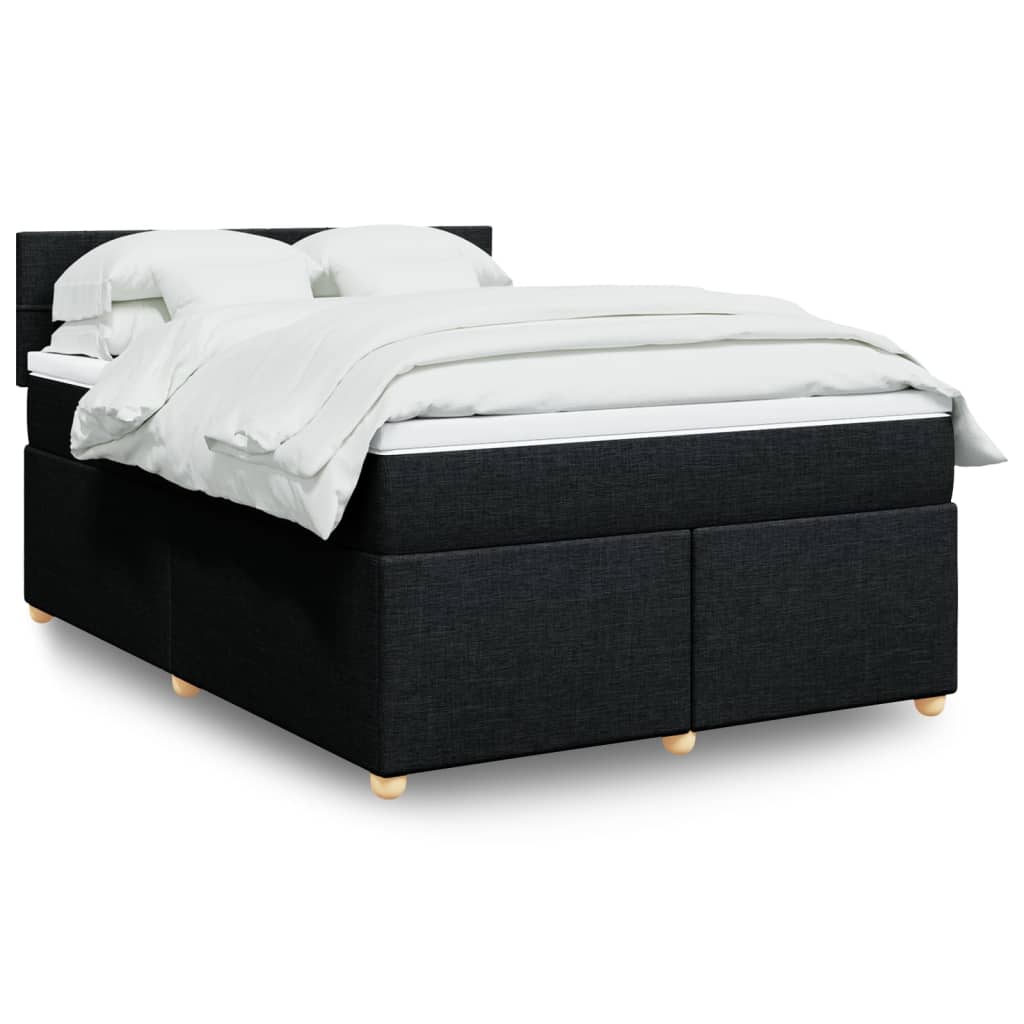 Boxspring met matras stof zwart 140x200 cm is nu te koop bij PeponiXL, paradijselijk wonen!