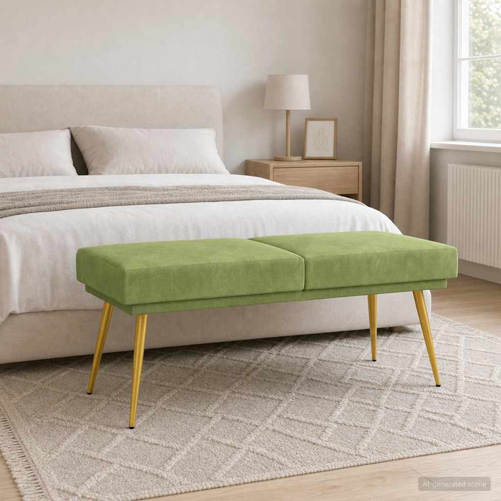 Dubbel Laagige Bank Lichtgroen 120 x 45 x 46 cm fluweel is nu te koop bij PeponiXL, paradijselijk wonen!