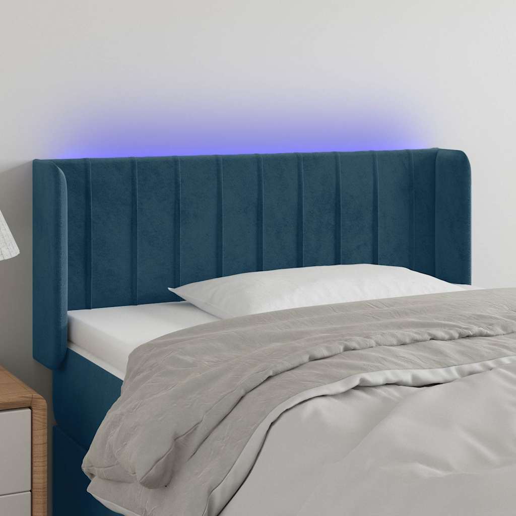 Hoofdbord LED 103x16x78/88 cm fluweel donkerblauw is nu te koop bij PeponiXL, paradijselijk wonen!