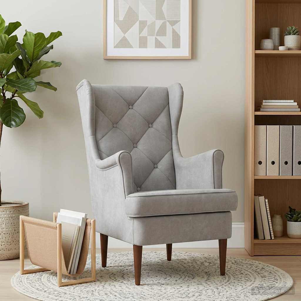 Fauteuil Lichtgrijs Fluweel is nu te koop bij PeponiXL, paradijselijk wonen!