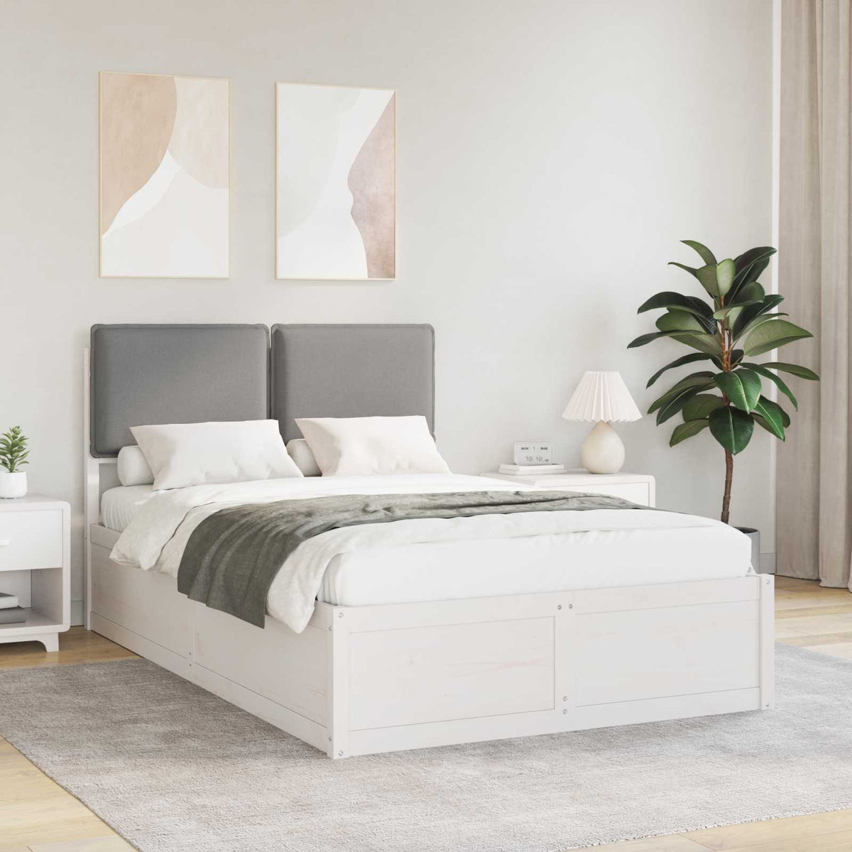 Bedframe met Gevoerd Hoofdgedeelte Lichtgrijs 120 x 190 cm is nu te koop bij PeponiXL, paradijselijk wonen!