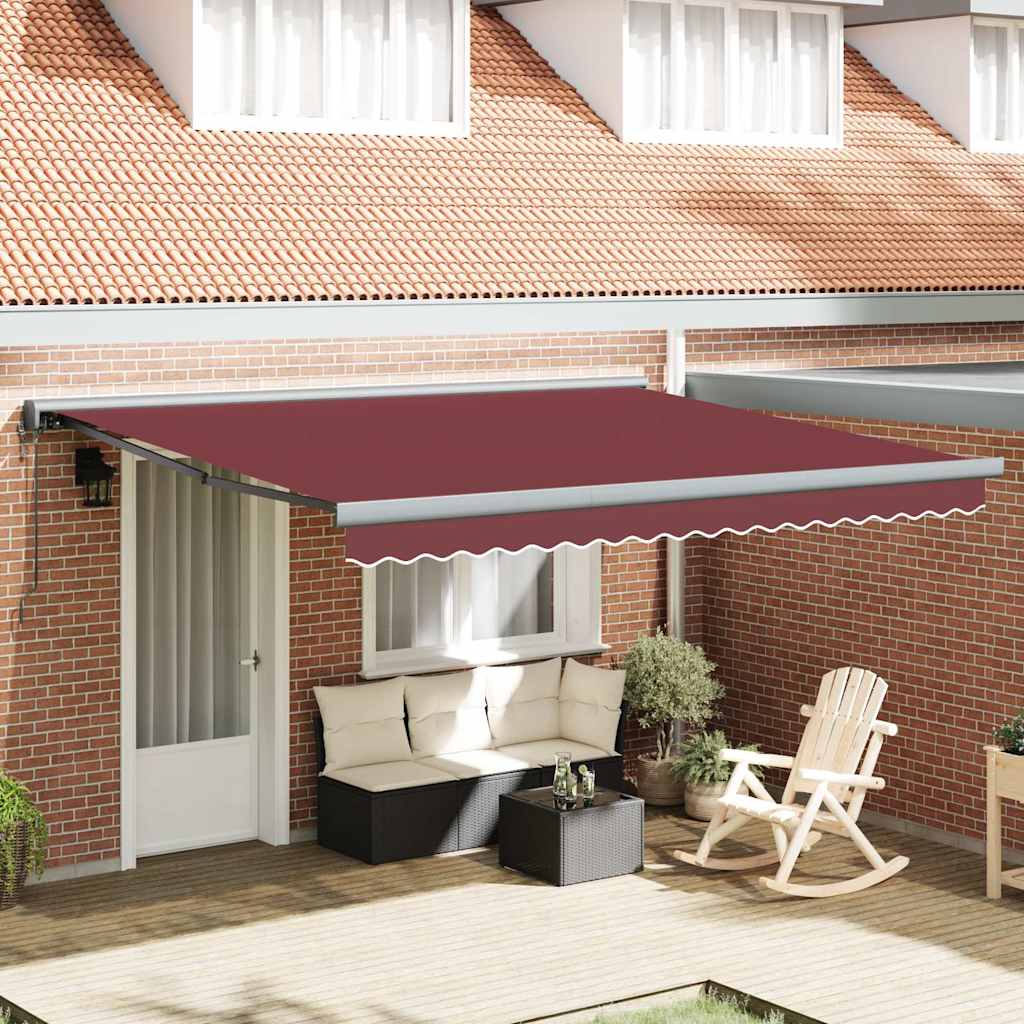 Luifel automatisch uittrekbaar 400x300 cm bordeauxrood is nu te koop bij PeponiXL, paradijselijk wonen!