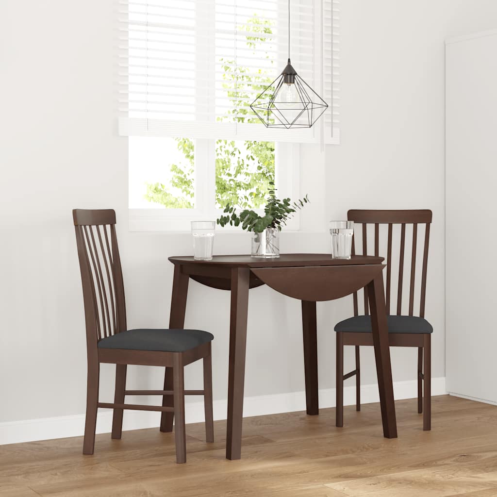 Eetkamerstoelen met kussens 2 st massief hout rubber bruin is nu te koop bij PeponiXL, paradijselijk wonen!