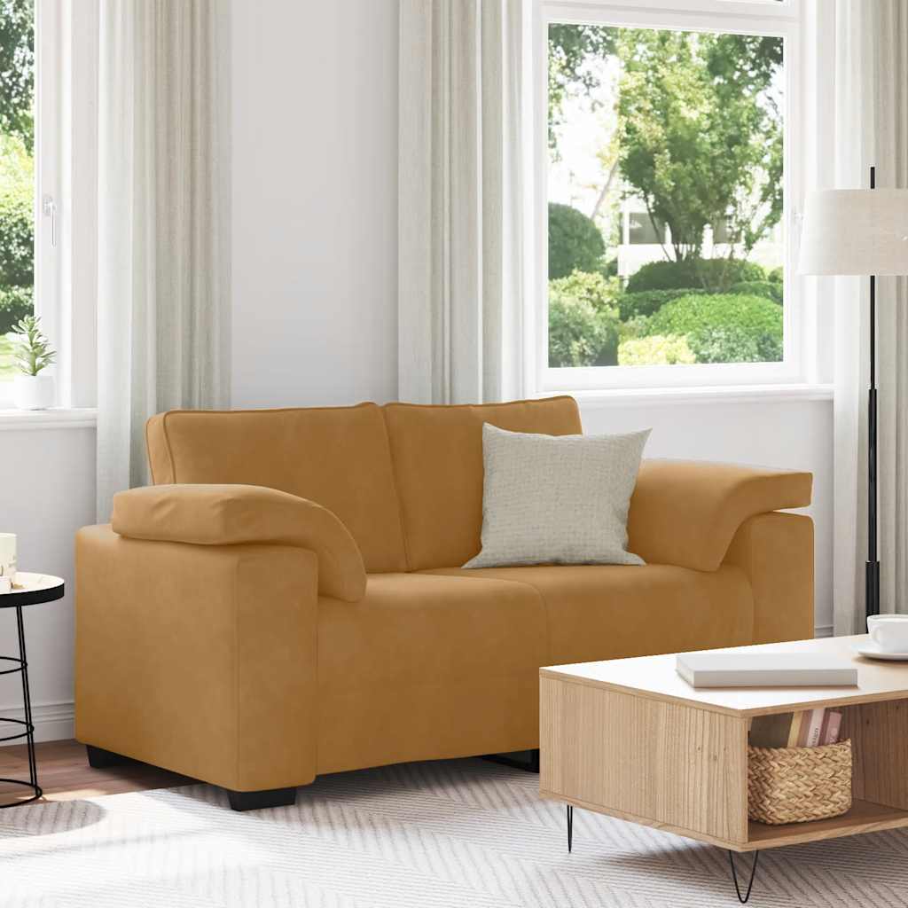 Loveseat Sofa Bruin 160x77x82 cm Fluweel is nu te koop bij PeponiXL, paradijselijk wonen!
