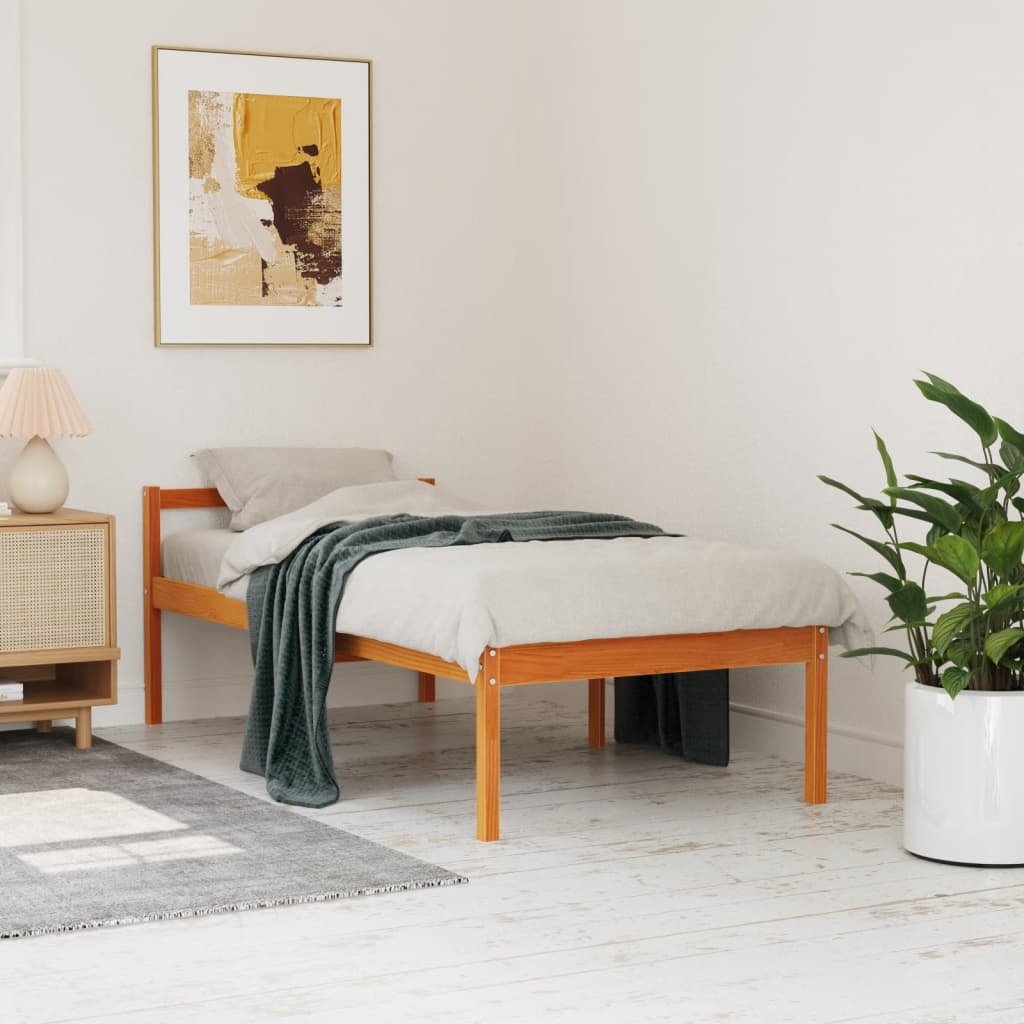 Seniorenbed massief grenenhout wasbruin 75x190 cm is nu te koop bij PeponiXL, paradijselijk wonen!