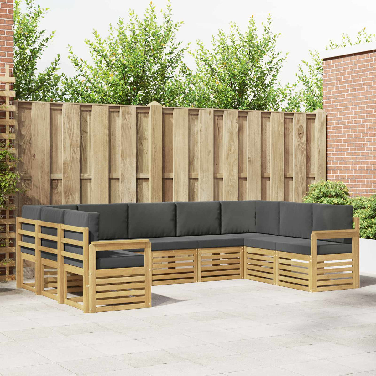 Buiten bankenset 7 pcs Wit en Anthraciet 304 x 128,5 x 73 cm is nu te koop bij PeponiXL, paradijselijk wonen!