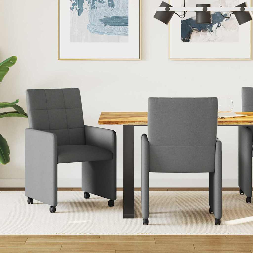 Eetkamerstoelen met Wieltjes 2 pcs Donkergrijs 58 x 65 x 94 cm is nu te koop bij PeponiXL, paradijselijk wonen!