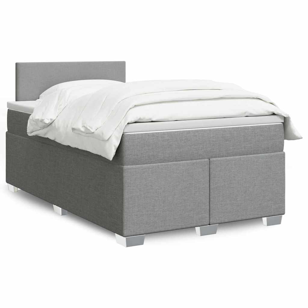 Boxspring met matras stof lichtgrijs 120x190 cm is nu te koop bij PeponiXL, paradijselijk wonen!