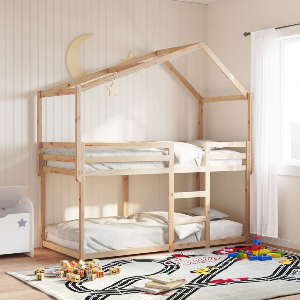 Stapelbedframe zonder matras massief grenenhout 90x200 cm is nu te koop bij PeponiXL, paradijselijk wonen!