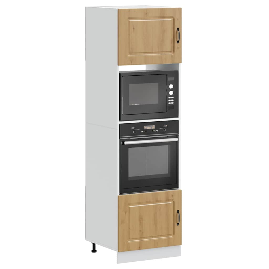 Ovenkasten 2 st Kalmar bewerkt hout artisanaal eikenkleurig is nu te koop bij PeponiXL, paradijselijk wonen!