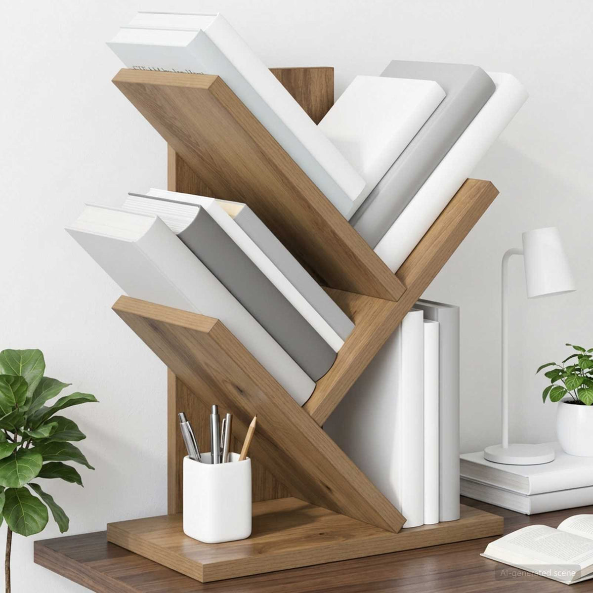 Boomvormige boekenplank met 3 planken 30 x 18 x 40 cm is nu te koop bij PeponiXL, paradijselijk wonen!