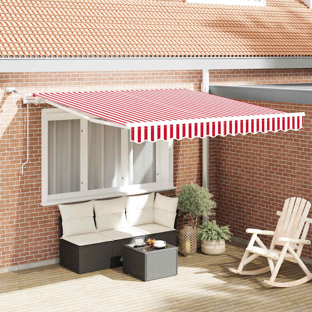 Uitschuifbare luifel Rood en Wit 300 x 250 cm Polyester is nu te koop bij PeponiXL, paradijselijk wonen!