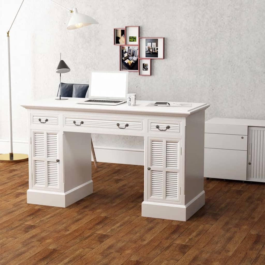 Bureau ministre wit 140x48x80 cm is nu te koop bij PeponiXL, paradijselijk wonen!