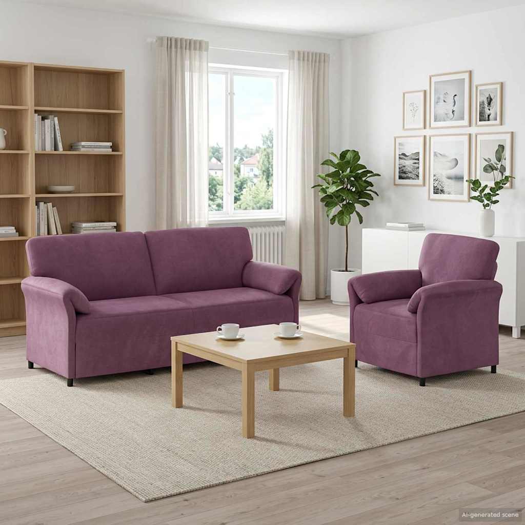 Bankstel 2 st Paars Fluweel is nu te koop bij PeponiXL, paradijselijk wonen!