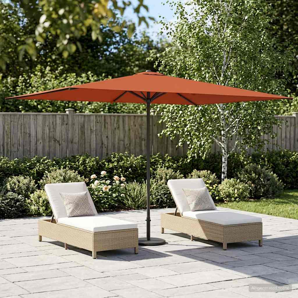 Tuinparasol 200 x 300 cm Polyester Rechthoekig Terracotta is nu te koop bij PeponiXL, paradijselijk wonen!