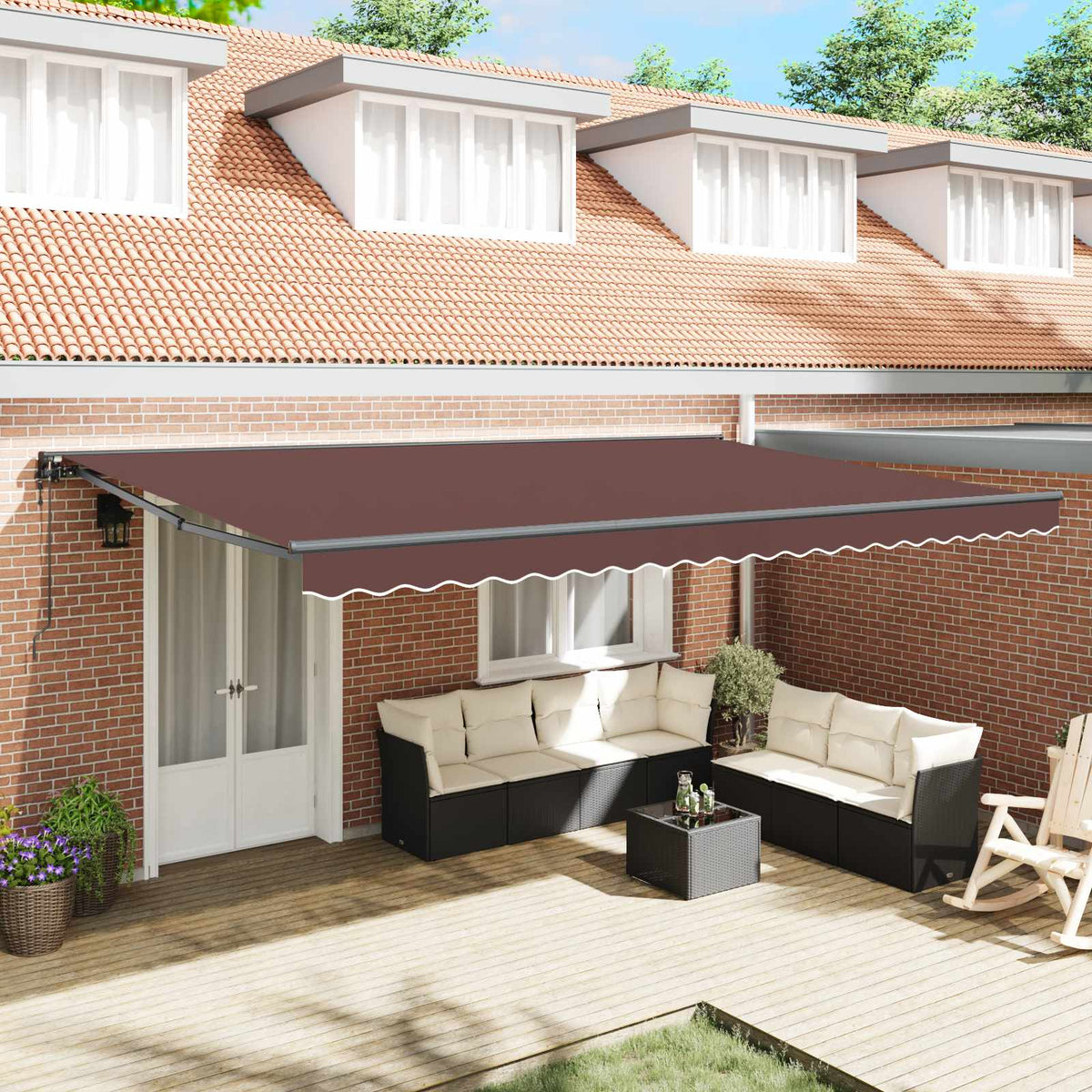 Zijde Frame Bruin 500 × 300 cm Polyester met PU-coating is nu te koop bij PeponiXL, paradijselijk wonen!