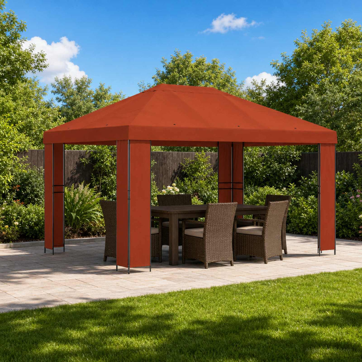Prieel 4 × 3 m Terracotta Polyester en staal 190 is nu te koop bij PeponiXL, paradijselijk wonen!