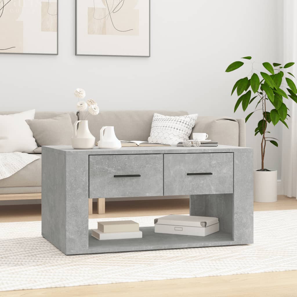 Salontafel 80x50x40 cm bewerkt hout betongrijs is nu te koop bij PeponiXL, paradijselijk wonen!