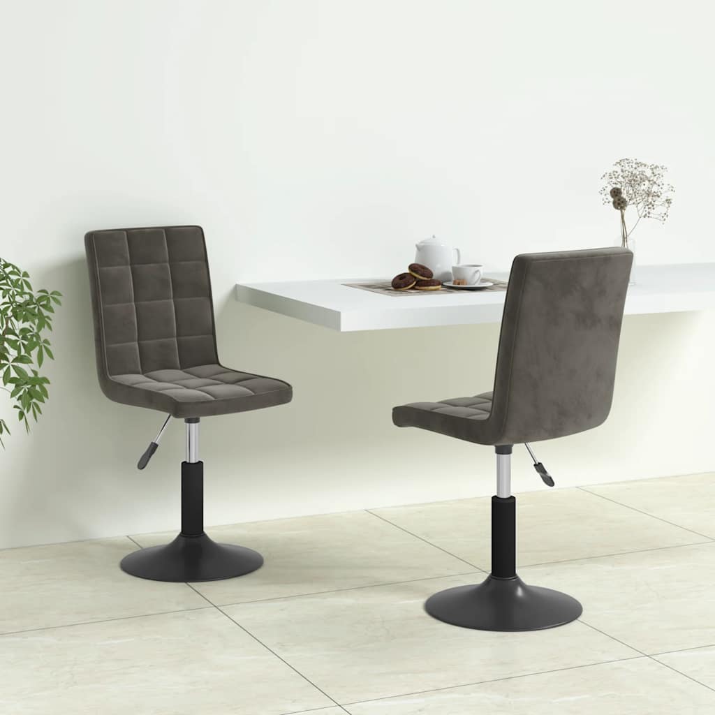 Eetkamerstoelen draaibaar 2 st fluweel donkergrijs is nu te koop bij PeponiXL, paradijselijk wonen!