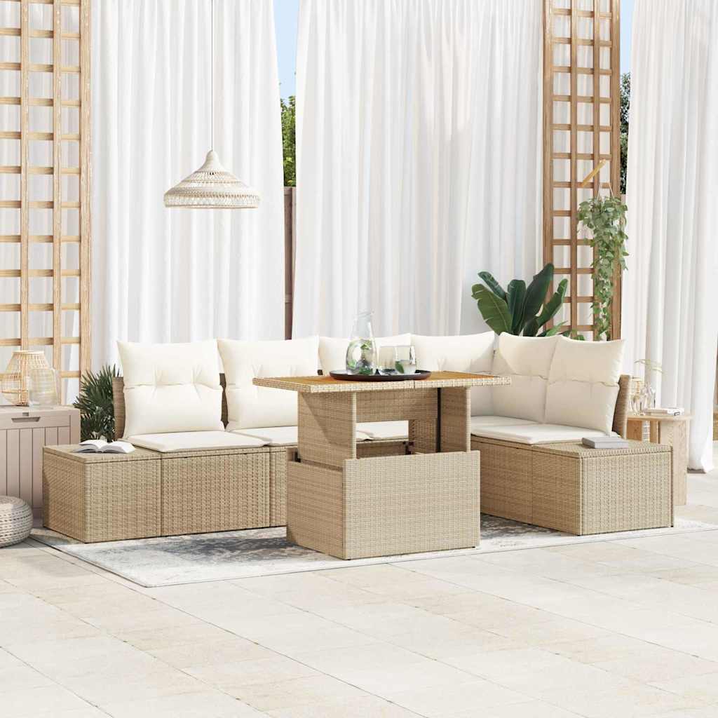 Tuinbankenset 6 st Beige en Crème is nu te koop bij PeponiXL, paradijselijk wonen!
