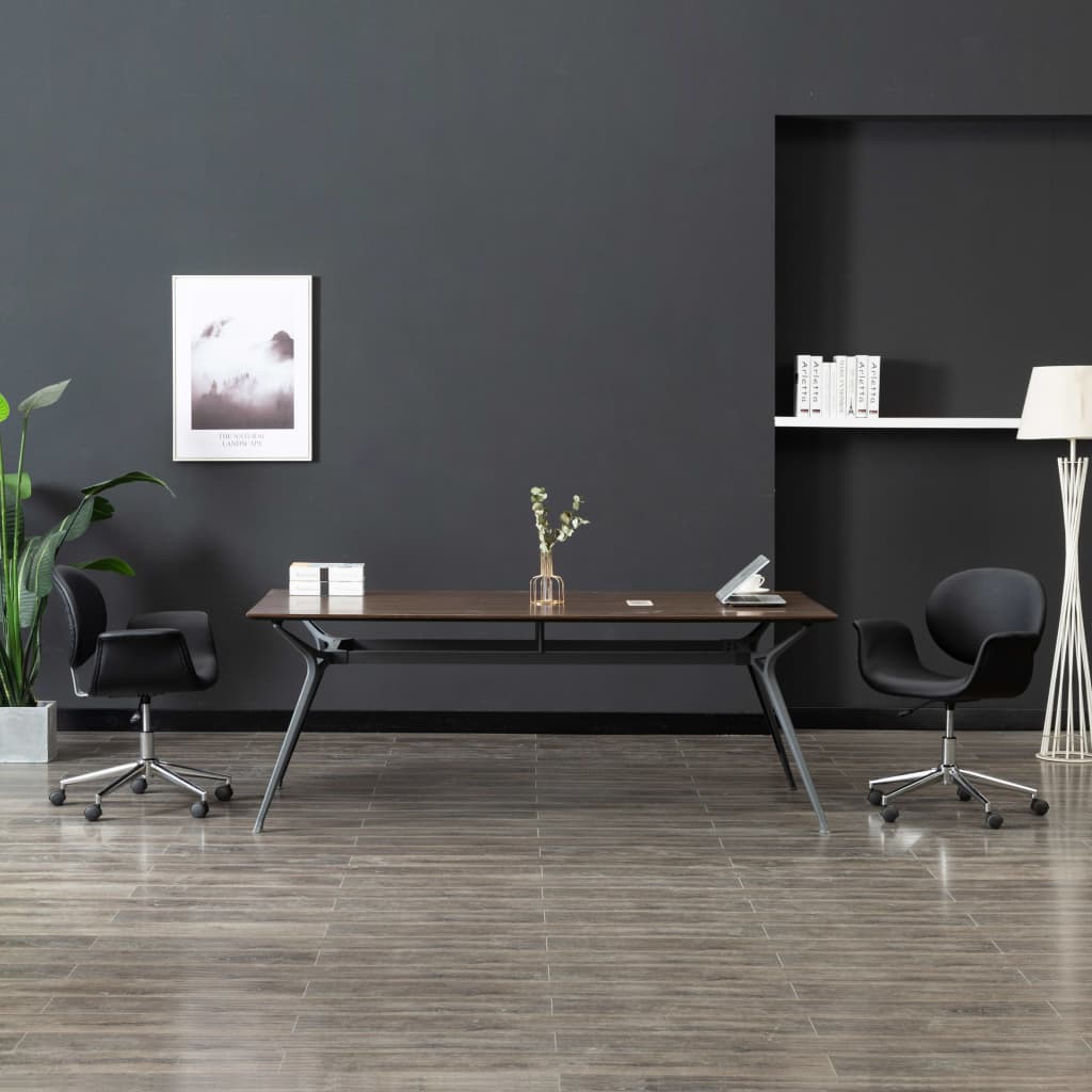 Eetkamerstoelen draaibaar 2 st kunstleer zwart is nu te koop bij PeponiXL, paradijselijk wonen!