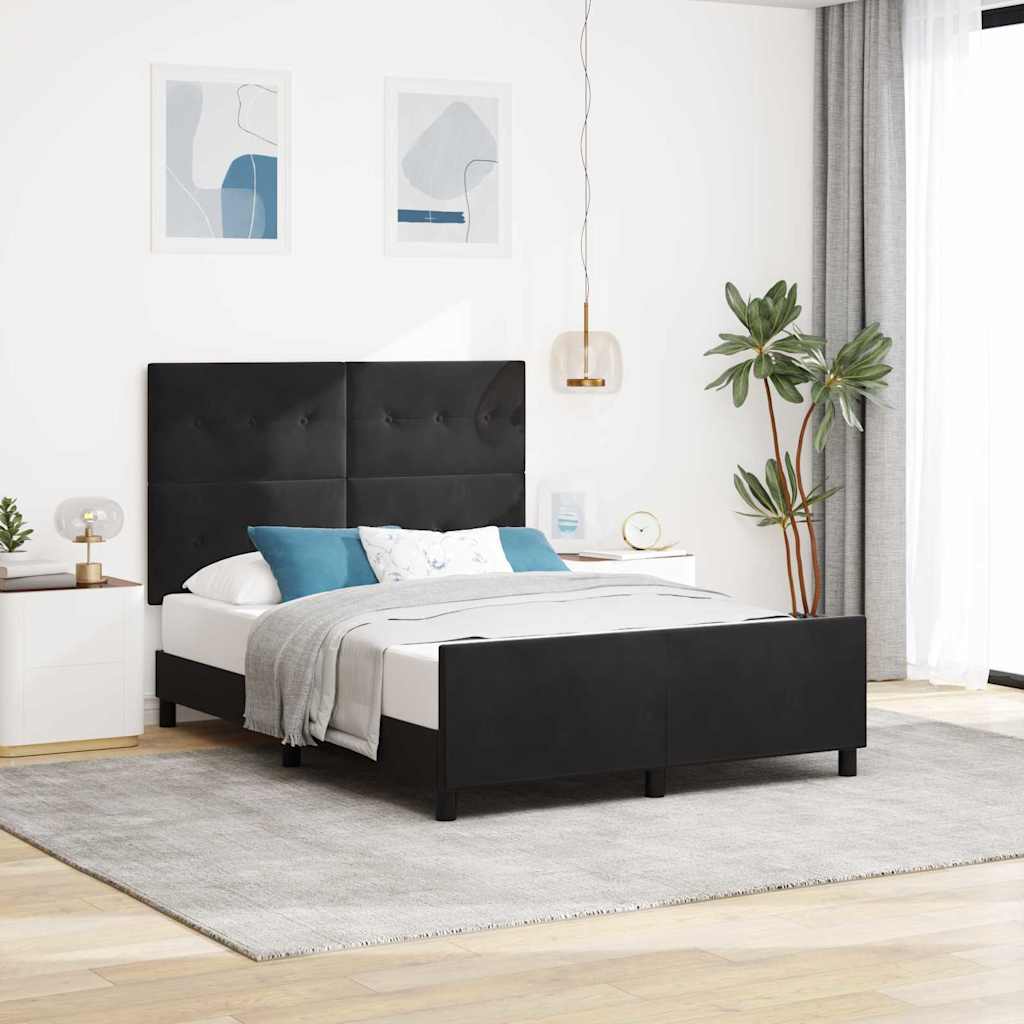 Boxspringbed met hoofdeinde Zwart 140 x 190 cm Fluweel is nu te koop bij PeponiXL, paradijselijk wonen!