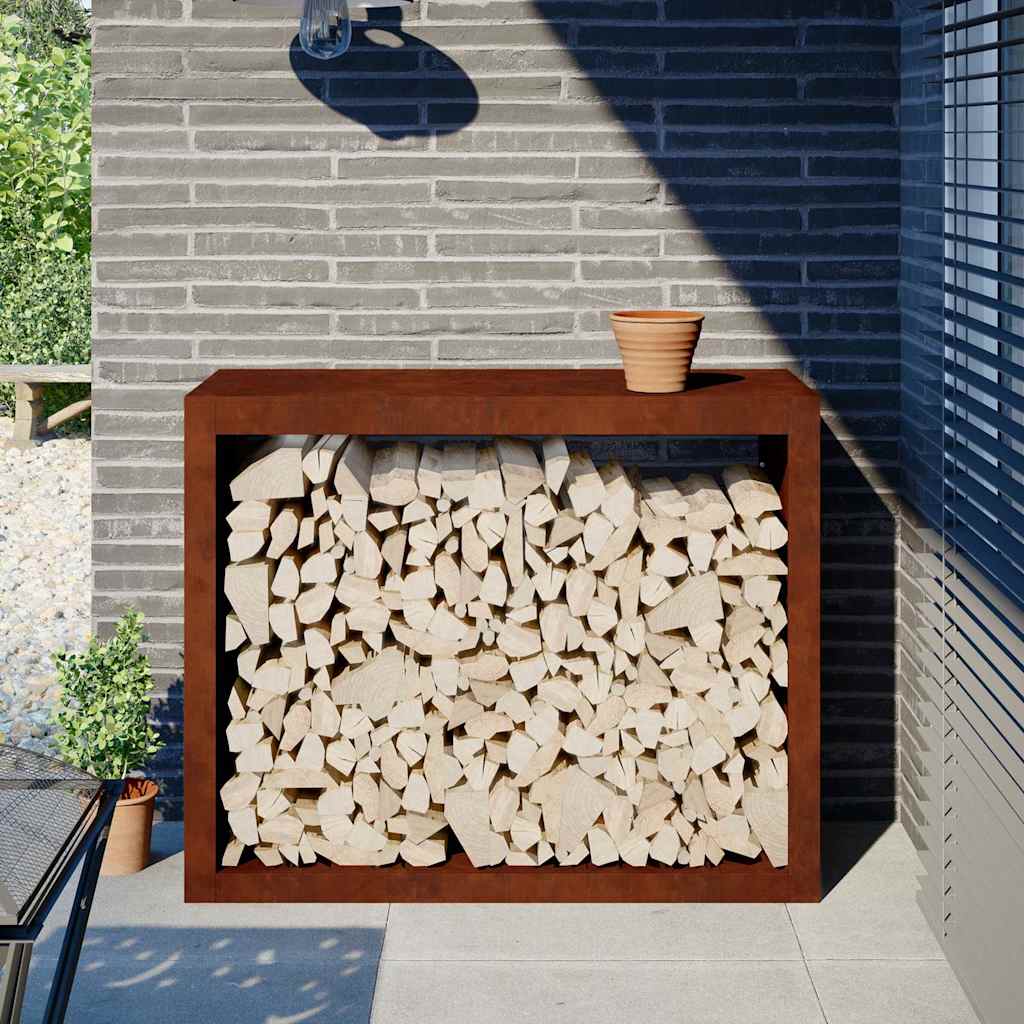 Brandhoutrek 100x40x80 cm weervast staal is nu te koop bij PeponiXL, paradijselijk wonen!