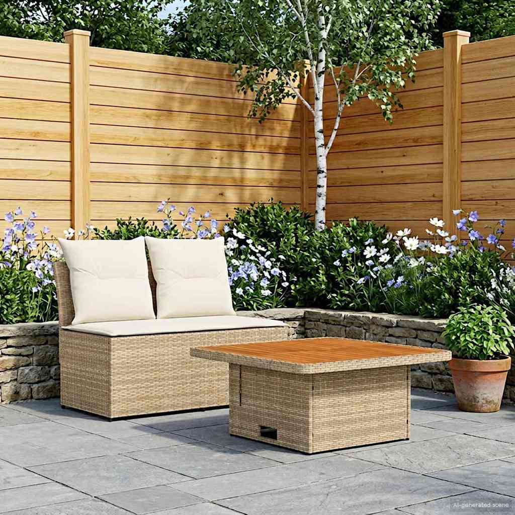 2 Stuk Tuin middelste sofa met uitschuiftafel poly rattan is nu te koop bij PeponiXL, paradijselijk wonen!