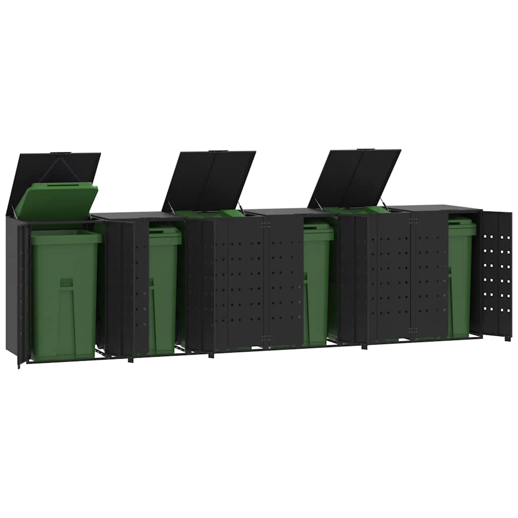 Containerberging voor 6 containers 414x79x117 cm staal zwart is nu te koop bij PeponiXL, paradijselijk wonen!