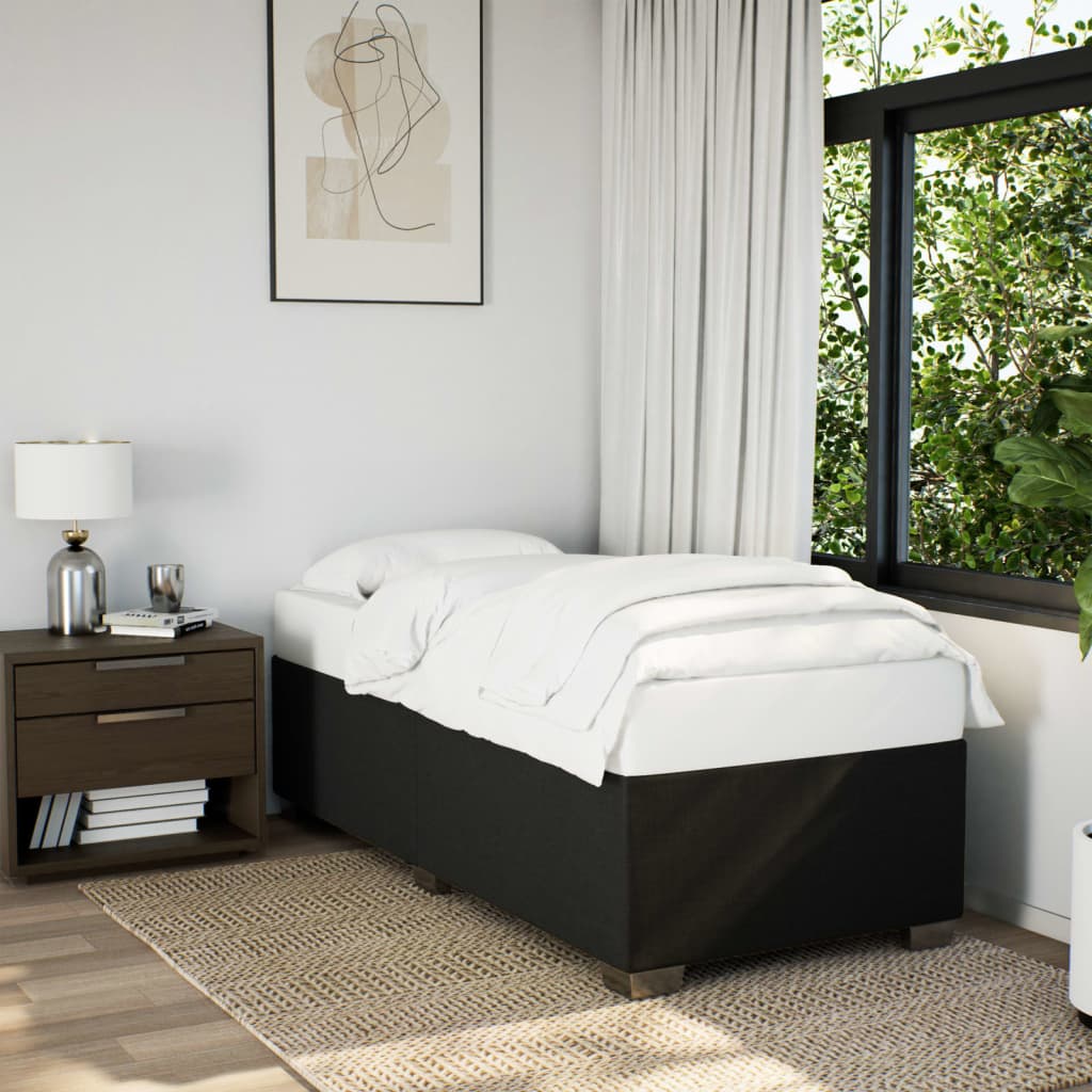 Bedframe zonder matras 80x200 cm stof zwart is nu te koop bij PeponiXL, paradijselijk wonen!